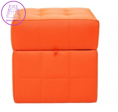  Taburet s úložným prostorem kostka EKO kůže oranžová - více barev