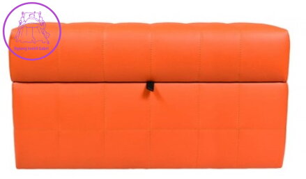 Taburet s úložným prostorem 80x40x42cm EKO kůže oranžová - více barev