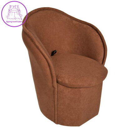 Taburet s úložným prostorem TULIPAN - Suedine barva hnědá 19  ( na výběr více barev )