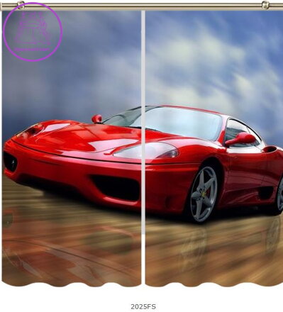 Black out závěsy 3D nebo voálové záclony 3D motiv 2019 Ferrari