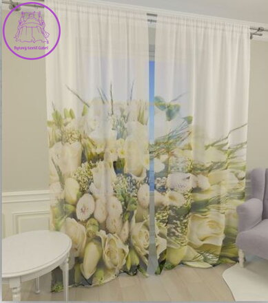 Moderní voálové záclony 3D motiv 2x145x260cm -  SK7492