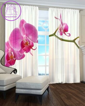 Black out závěsy 3D nebo voálové záclony 3D motiv S7993 Orchidej