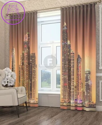 Exkluzivní zatemňovací závěsy Black out s potiskem 2x145x250cm - S80182