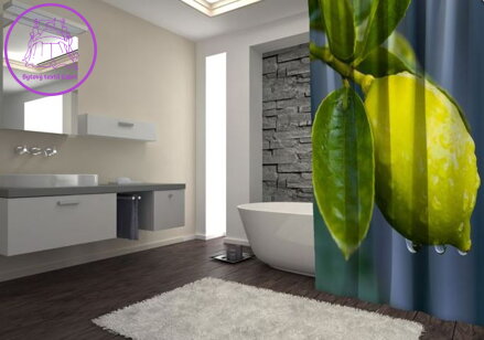 Textilní koupelnový závěs s 3D efektem 145x180cm Art-Citron 2647