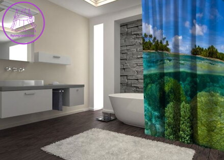 Textilní koupelnový závěs s 3D efektem 145x180cm Art-Laguna 70021