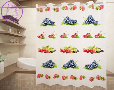 Textilní koupelnový závěs s 3D efektem 145x180cm Art-Ovoce 71180