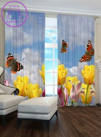 Exkluzivní zatemňovací závěsy Black out s potiskem 2x145x250cm - S7300