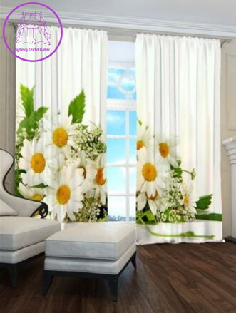 Exkluzivní zatemňovací závěsy Black out s potiskem 2x145x250cm - S7843