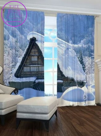 Exkluzivní zatemňovací závěsy Black out s potiskem 2x145x250cm - S3485