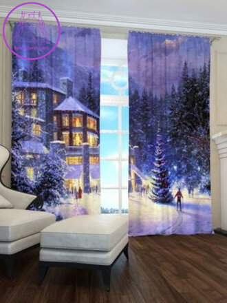 Exkluzivní zatemňovací závěsy Black out s potiskem 2x145x250cm - S3532