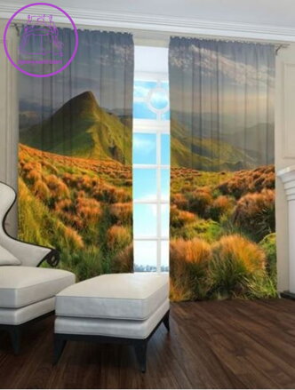 Exkluzivní zatemňovací závěsy Black out s potiskem 2x145x250cm - S7817