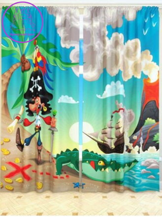 Exkluzivní zatemňovací závěsy dětské Black out s potiskem 2x145x250cm - S8153