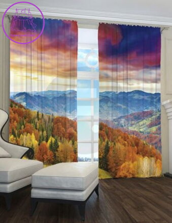 Exkluzivní zatemňovací závěsy Black out s potiskem 2x145x250cm - S9189sw