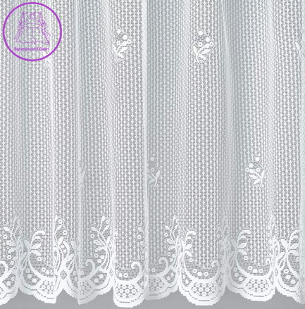 Žakárová záclona bílá v metráži se vzorem - A3425 ( více rozměrů )