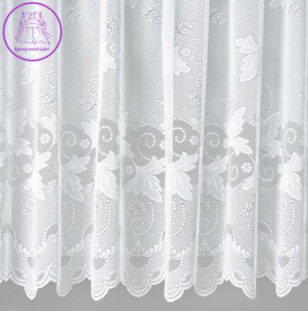 Žakárové záclony bílé v metráži se vzorem - A2731 ( více rozměrů )