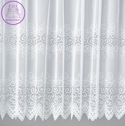 Žakárové záclony bílé v metráži se vzorem - A3567 ( více rozměrů )