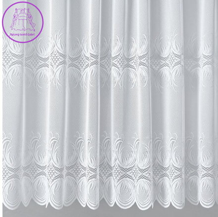 Žakárové záclony bílé v metráži se vzorem - A3730 ( více rozměrů )