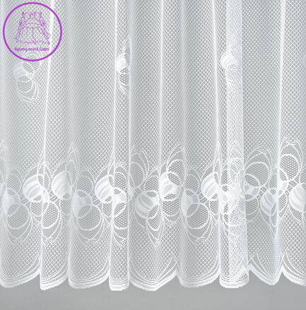 Žakárové záclony bílé v metráži se vzorem - A3861 ( více rozměrů )