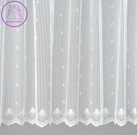 Žakárové záclony bílé v metráži se vzorem - A3871 ( více rozměrů )