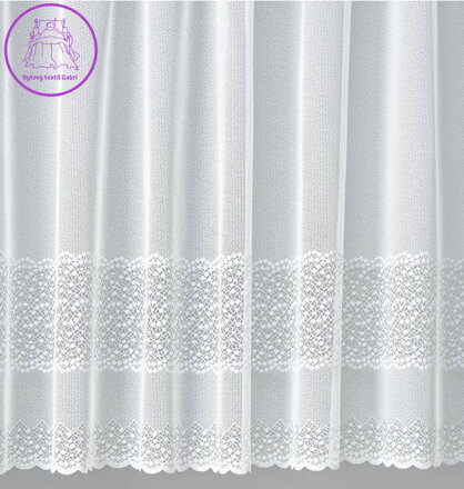 Žakárové záclony bílé v metráži se vzorem - A3891 ( více rozměrů )