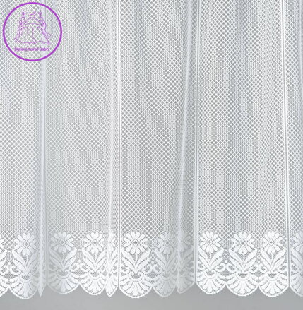 Žakárové záclony bílé v metráži se vzorem - A3898 ( více rozměrů )
