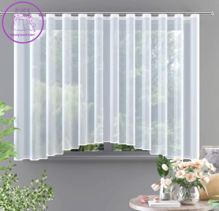 Záclona z bílého hladkého voálu 300x120cm W-Antonella