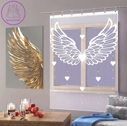 Panel žakárový bílý provázkový 100x165cm W-Křídla