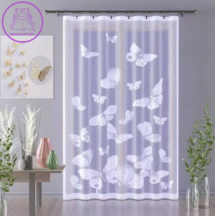 Záclona žakárová panel 150x250cm W-Vice Versa Motyle