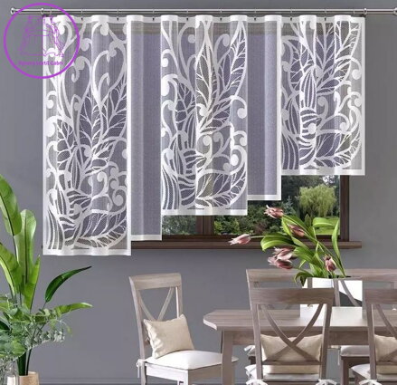 Záclona bílá žakárová 300x150cm W-Nella 