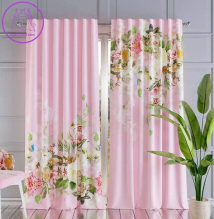 Závěs kusový dekorační tištěný 140x225cm W-Růžové květy 