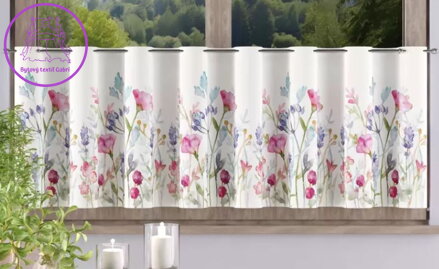 Metrážový tištěný voál vitrážka výška 70cm W-Spinosa