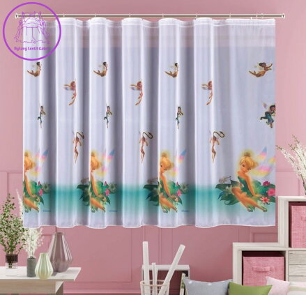 Dětská voálová záclona s Disney motivem 200x150cm - Víla Zvonilka SKLADEM