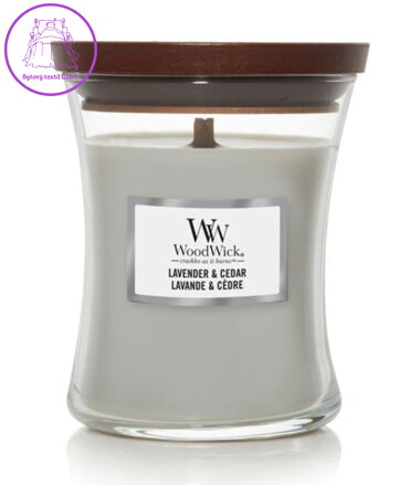 Svíčka WoodWick střední - Lavender & Cedar ( 36468 )