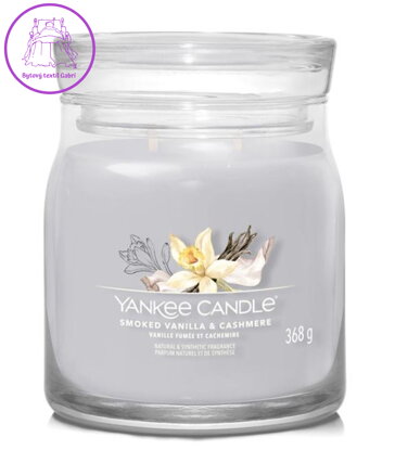 Svíčka Yankee Candle signature střední - SMOKED VANILLA & CASHMERE ( 40798 )