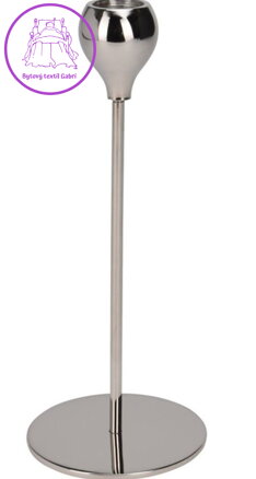 Hliníkový svícen stříbrný hladký na kónickou svíčku 90x90x220mm ( 42267 )