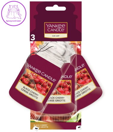 YANKEE CANDLE SADA (3 KS) PAPÍROVÝCH AUTO VISAČEK - BLACK CHERRY VŮNĚ DO AUTA