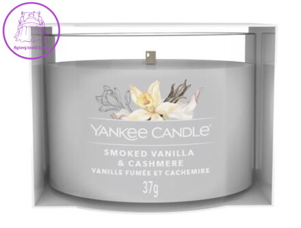 YANKEE CANDLE VOTIVNÍ SVÍČKA PLNĚNÁ VE SKLE - SMOKED VANILLA & CASHMERE