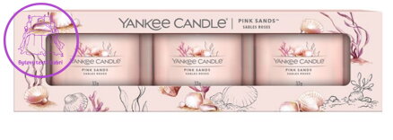 YANKEE CANDLE SADA VOTIVNÍCH SVÍČEK PLNĚNÝCH VE SKLE - PINK SANDS