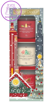 Yankee Candle dárková sada 3 skleněné votivní svíčky 2024