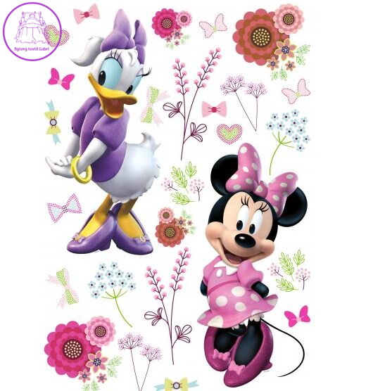  Samolepící dekorace na zeď 42,5x65cm Minnie a Daisy v květinách - DK 1736-2025