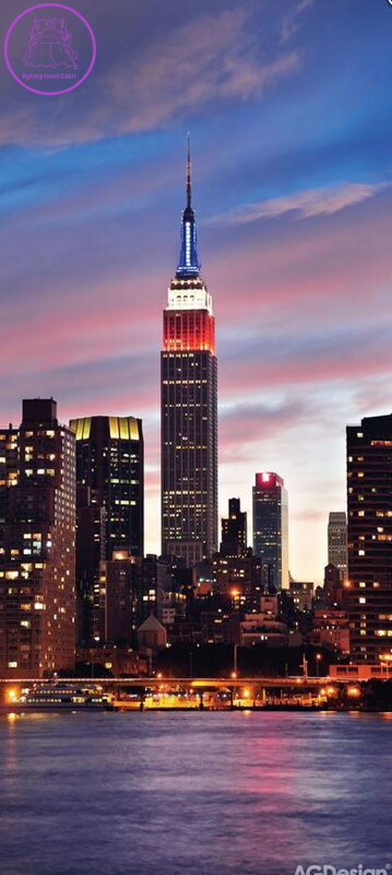 Fototapeta vliesová vertical - FTNV 2887 západ slunce v New Yorku 90x202cm - 1 dílná