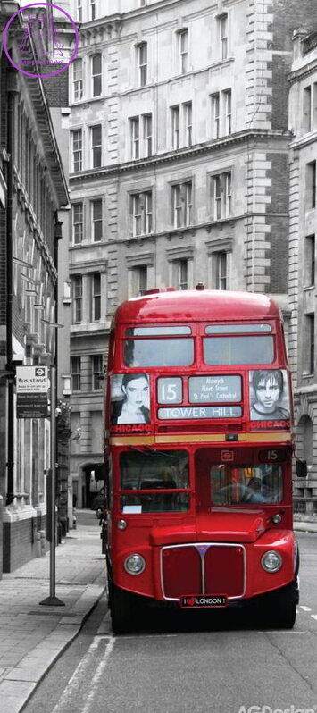 Fototapeta vliesová vertical - FTNV 2898  Londýnský autobus 90x202cm - 1 dílná