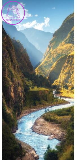 Vliesová fototapeta 90x202cm - FTNV 2943 Řeka v horském údolí