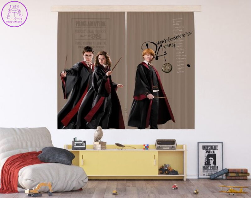  Dětské závěsy kusové 2x90x160cm Harry Potter FCSXL321 - 410