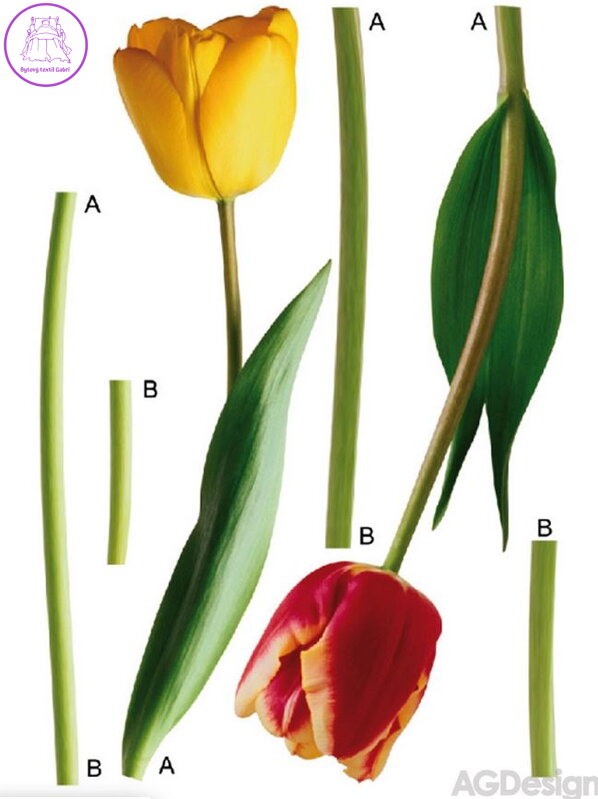 Samolepící dekorace - F 0401 tulipány