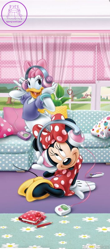 Dětská fototapeta vliesová vertical - FTDNV 5459 Disney Minnie a Daisy tančí  90x202cm - 1 dílná-2022