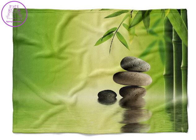 Fleecová fotodeka - Bambus s kameny více rozměrů