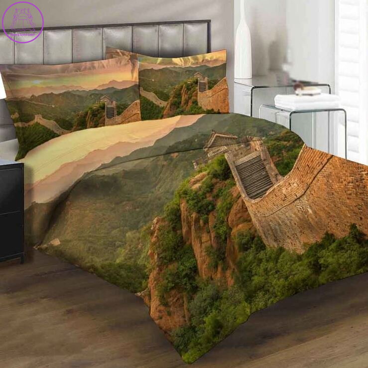 Povlečení z moderního materiálu Interlock fototisk 3D efekt - Čínská zeď Povlečení z moderního materiálu Interlock fototisk 3D efekt - Čínská zeď