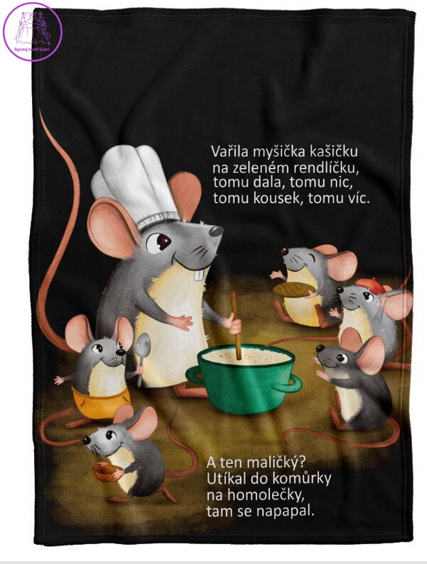 Fleecová dětská deka - Vařila myšička