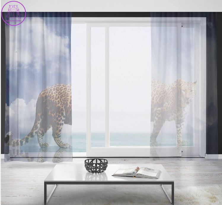 Záclony s 3D potiskem 2x150x250cm - Gepard